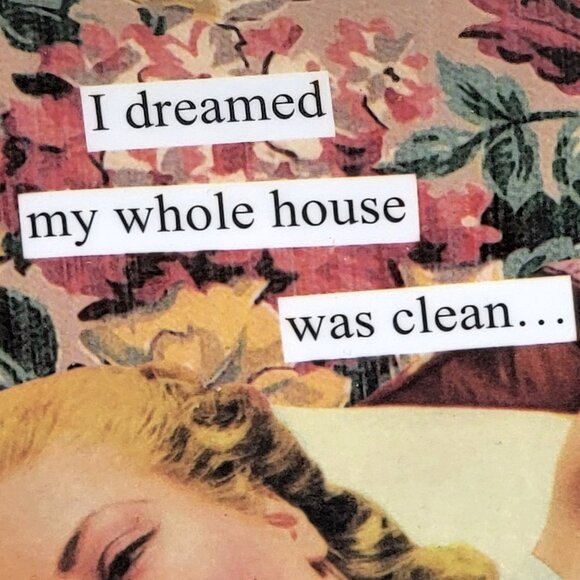 ANNE TANTOR Square Trinket Dish/Tray "I Dreamed My Whole House Was Clean - Picture 2 of 5